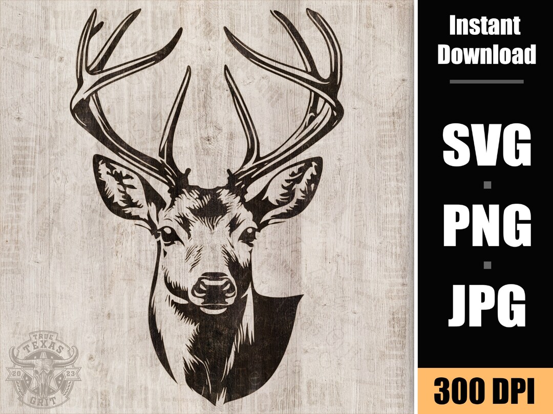 Deer Head SVG: Buck Silhouette Vector Graphic (digital Prints) - Etsy