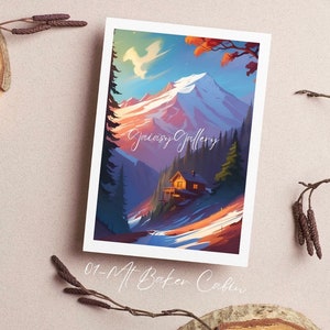 Postales Mt Baker, Tarjetas paisajísticas, Tarjetas navideñas, PNW, Conjunto de 6
