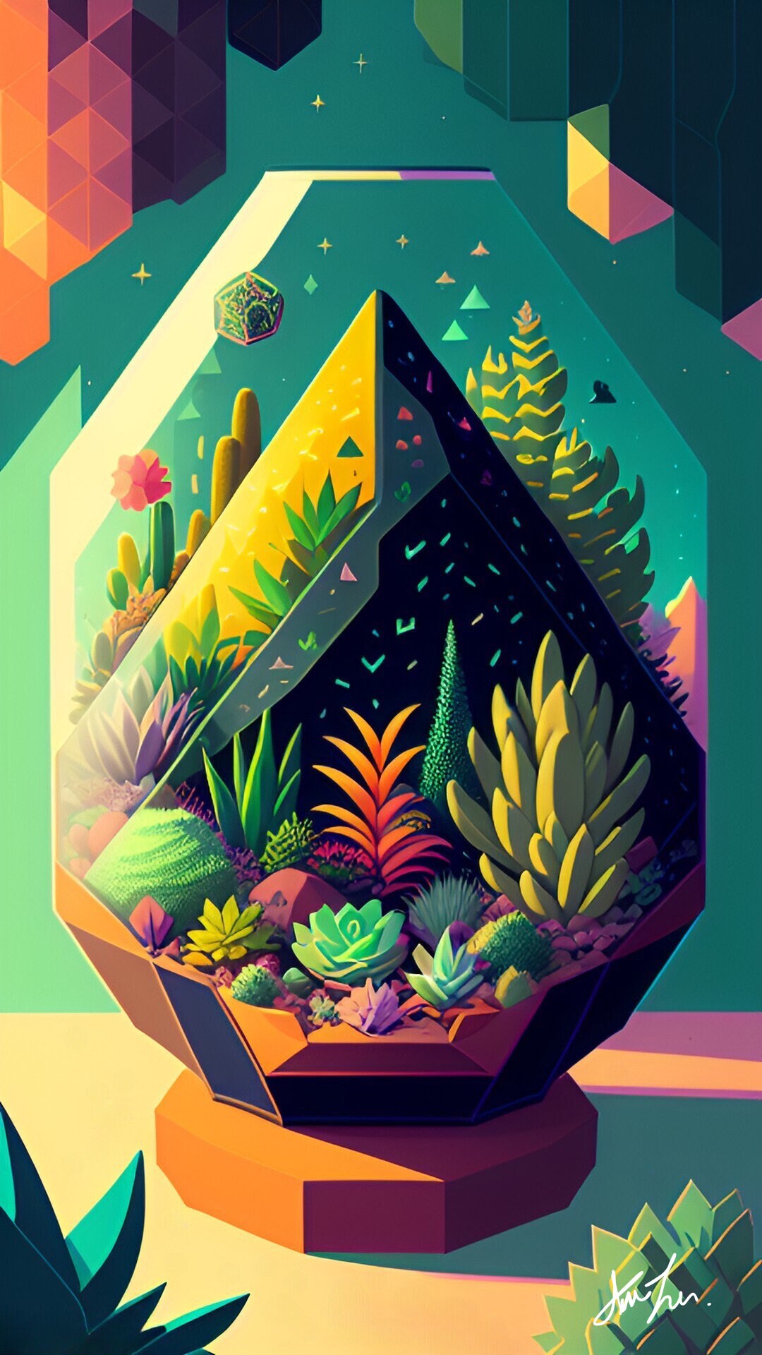 Terra Digital Art Terrarium Art Custom Wall Art Poster Etsy