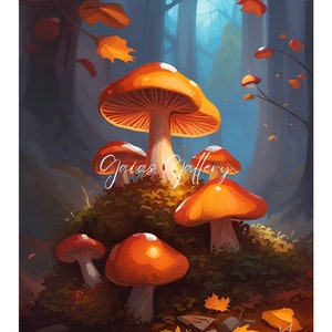 Toadstool Tales Stampa artistica, Arte dei funghi