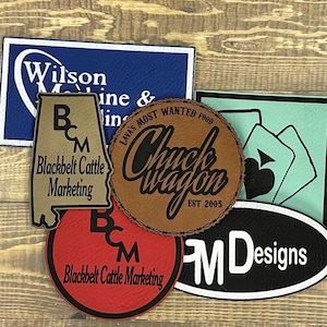 Custom Logo Leatherette Patches | Advertising | Business | Farm | Ranch | School Mascot