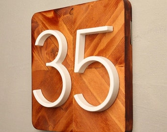125mm Handmade Floating Exterior House Number, 5inch White Aluminum Alloy Letters Numbers Address Plaque Dash Slash Sign #0-9