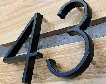 125mm Black Floating Handcrafted Modern House Number Door Home Address Numbers for Outdoor Sign Plates 0-9