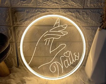 Handmade Nails Neon Sign, Beauty Shop Decor, LED Luminous Sign