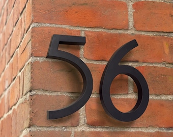 Modern 6-inch Black ABS Plastic Floating House Number