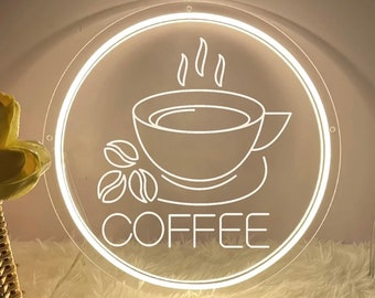 Handmade Coffee Neon Sign, USB Powered LED Wall Decor