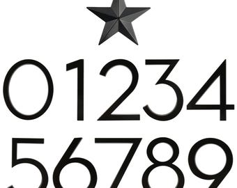 Modern Black Floating House Number, Zinc Alloy, 5 In.