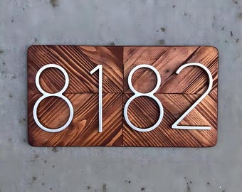 12cm Handmade Silver House Number Modern Door Home Address Numbers for Outdoor Sign Plates 0-9