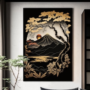 Instant Download, Japanese Scenery at Sunrise, Printable Japanese Wall Art, Downloadable Print, Home Decor, Island Landscape, Poster, Zen