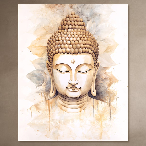 Buddha, Digital Download, Boho Wandbild Druckbar, Yoga Wandbild, Meditation Deko, Spirituelle Kunst, Erleuchtung Poster, Mitgefühl, Weisheit