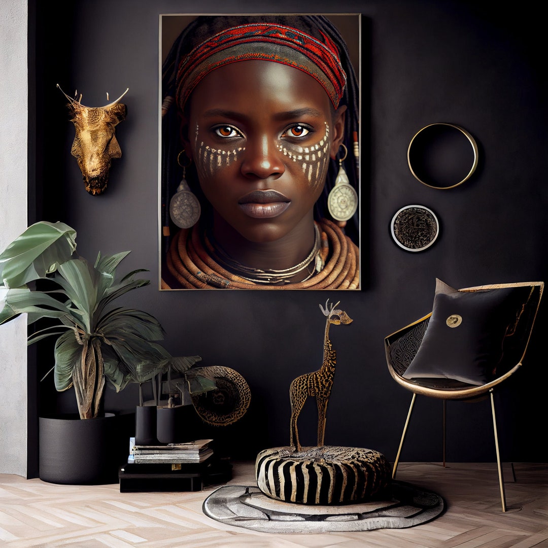 Wall Art Prints Digital DOWNLOAD African Art Portrait Etsy