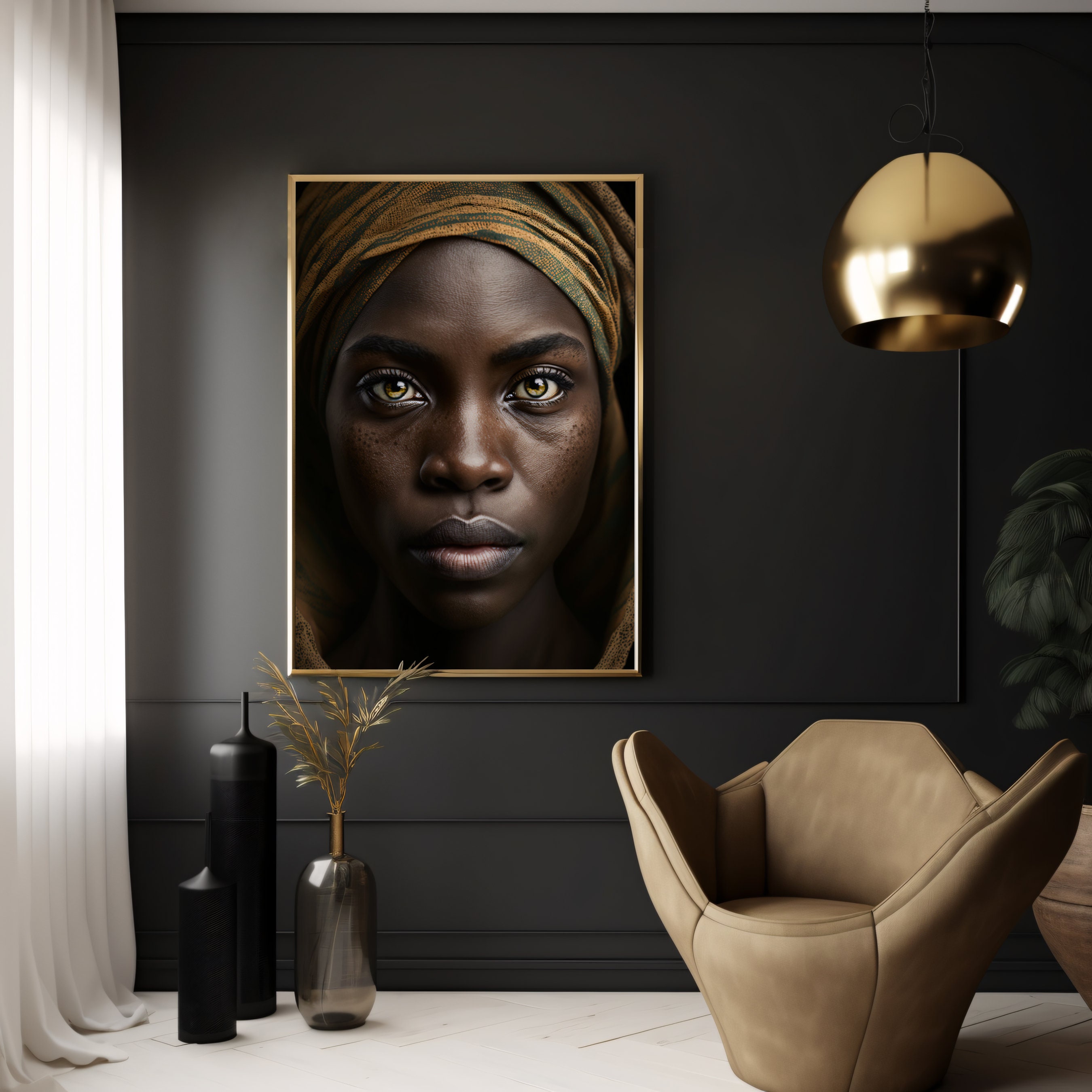 African Native Woman, Instant Download, Cultural Aesthetics, Wall Art
