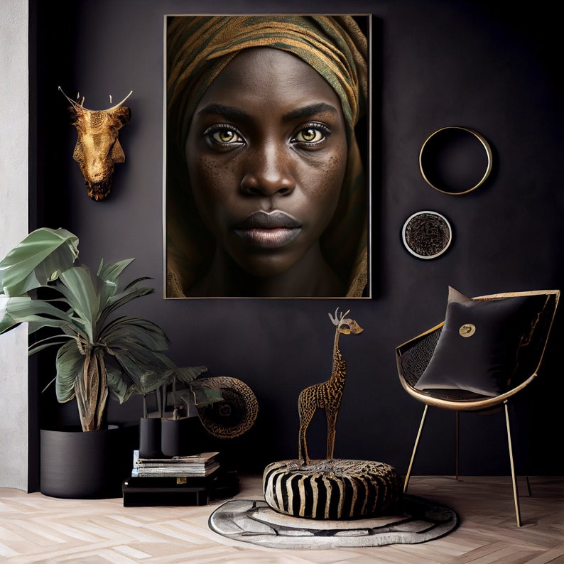 African Native Woman, Instant Download, Cultural Aesthetics, Wall Art