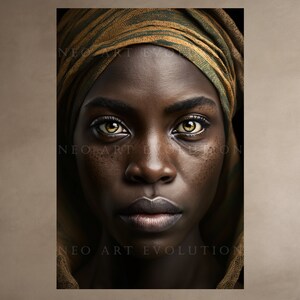 African Native Woman, Instant Download, Cultural Aesthetics, Wall Art Print, Digital Portrait, Hi Res Wall Art, Cultural African Poster, BLM