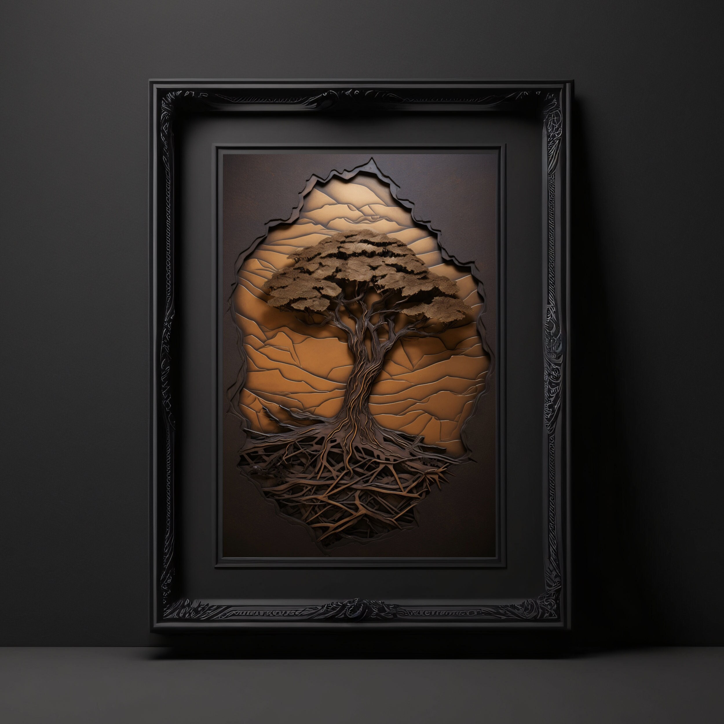African Acacia, Printable Wall Art, Instant Download, Metal Wood