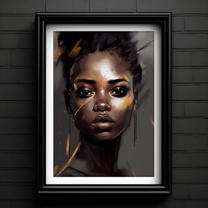 Instant Download, Black Wall Art Print, African American Woman Portrait, Black Pride Print, Colombian Poster, Modern Home Decoration, JPG