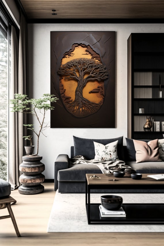 Printable African Wall Art, Digital Download, Aged Metal and Wood