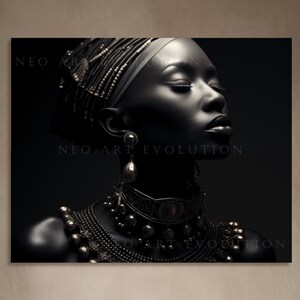 African Woman, Lady Portrait, Digital Wall Art, Instant Download, Printable Luxury Decoration, Ethnic Poster, African American Art