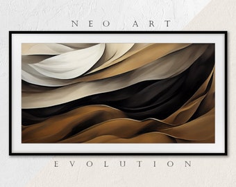 Samsung Frame TV Art, Abstract Surreal Painting, Download for Samsung Frame, Frame TV Art, TV Art Download, Brown, Beige, Black, #03