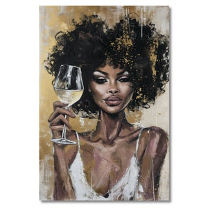 Elegant Woman, Wine Glass, Digital Download, Gift for Wine Lover, Wine Decor Kitchen, Modern Wine Art, Bar Wall Art, Luxury Poster, ArtLover