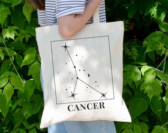 Cancer Bag / Cancer Zodiac Gift / Zodiac Sign / Astrology Gifts / Everyday Bag / Constellation / Cancer Decor / Cancer Print / Star Bag