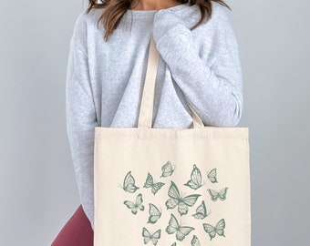 Butterfly Tote Bag / Canvas Tote Bag / Butterfly Bag / Gift For Women / Aesthetic Tote Bag / Everyday Bag / Pretty Tote Bag / Cute Tote Bag