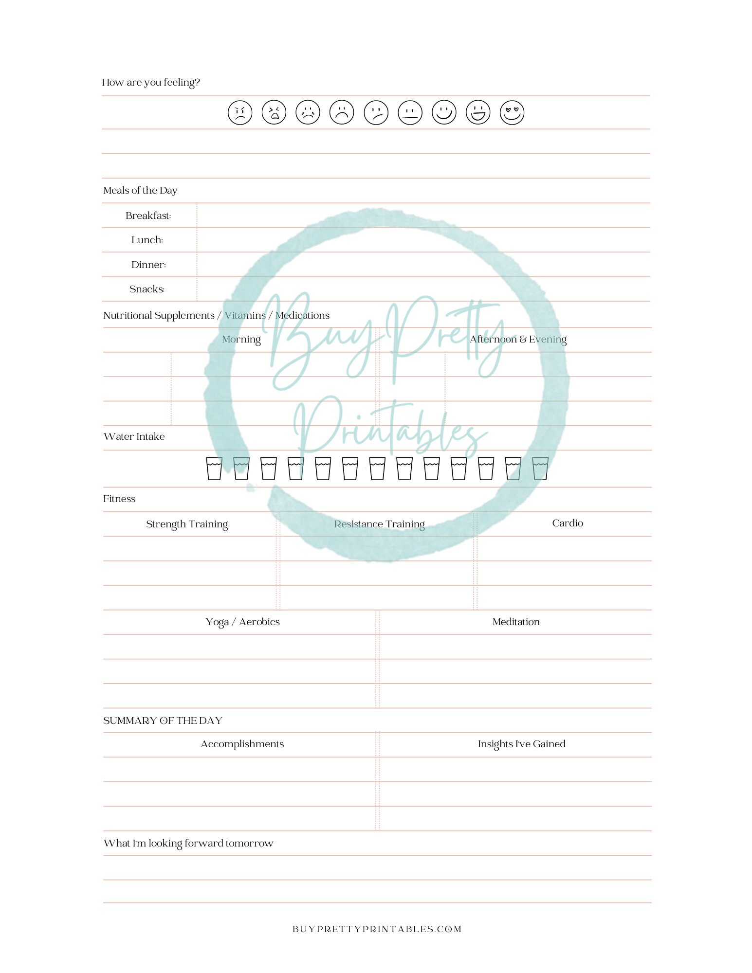 Pink Printable Planner Instant Download - Etsy