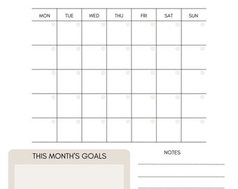 2023 Digital Planner | Aesthetic Minimalistic Design | Monthly Calendar and Weekly Spread | Grocery List | Downloadable Planner