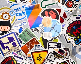 50 verschiedene Vinyl-Aufkleber für Software-Ingenieure