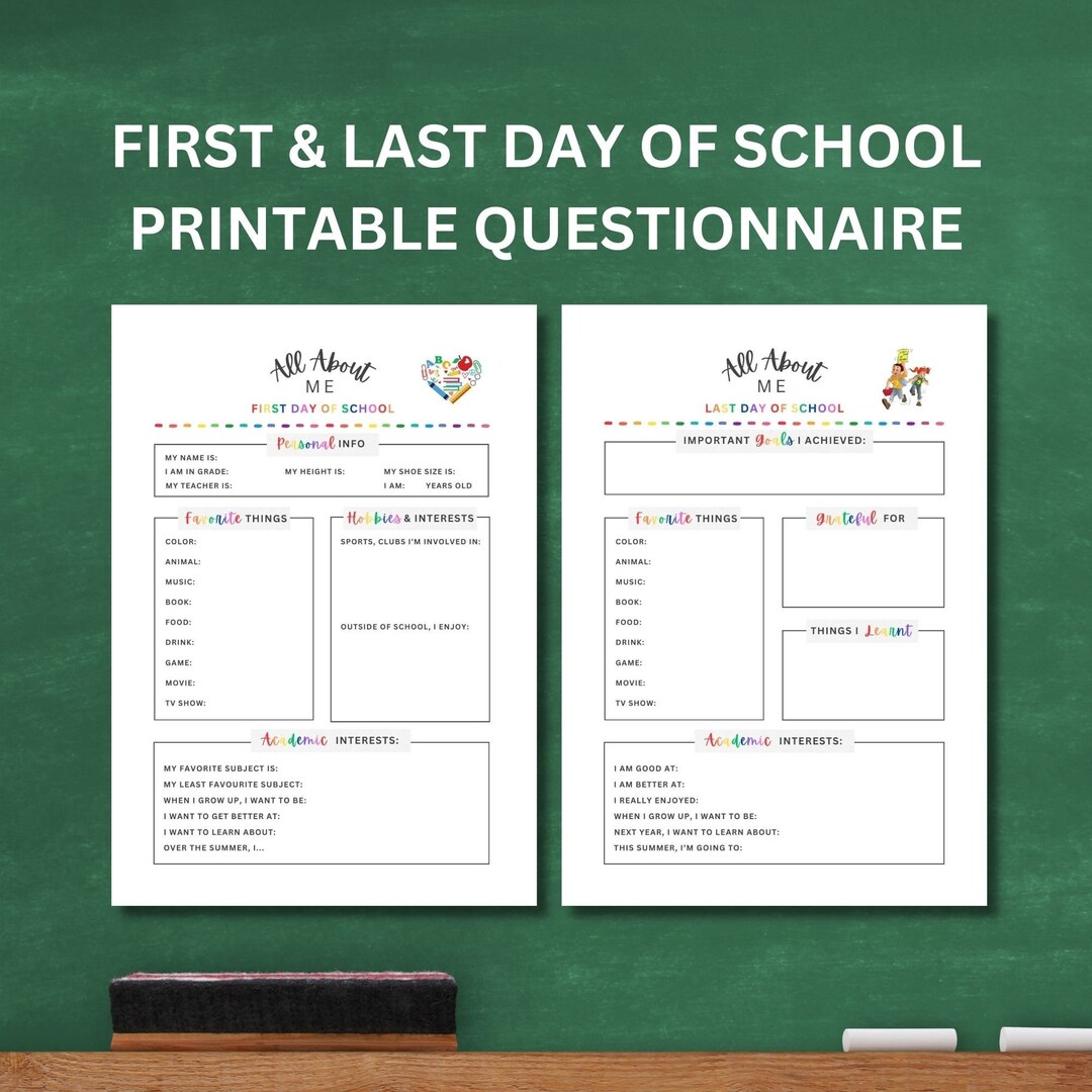 Back to School Printable, Back to School Questionnaire, School ...