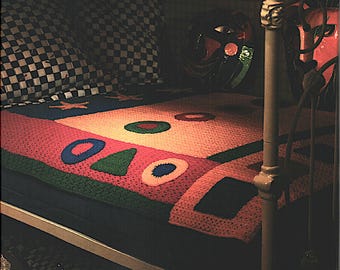 Vintagevirkat enfärgat geometriskt afghanskt mönster