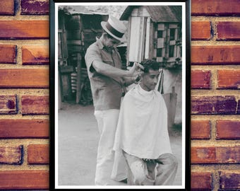 Vintage Barber Photo, Printable, Barber Picture, Barbershop Art, Instant Download, Sugar Mill