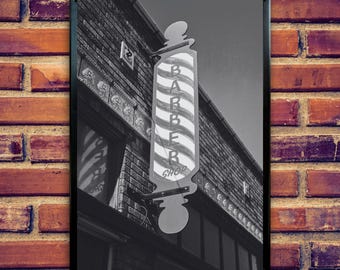 Printable Barber Sign Poster, Barber Pole Sign, Vintage Barber Photo, Barber Picture, Barbershop Art, Instant Download