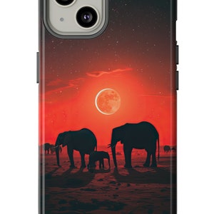 Elephant Eclipse Phone Case for iPhones Samsung Galaxy Google Pixel Elephant Lover PhoneCase Gift Elephant Gift