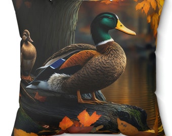 Mallard Duck Faux Suede Pillow Mallard Duck Pillow Duck Home Decor Duck Cabin Decor Duck Decorative Pillow Duck Decor Mallard Ducks