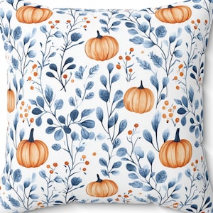 Blue Autumn Fall Throw Pillow or Pillowcase/cover Fall Home Decor Cabin Decor Fall Lover Gift Farmhouse Decor Autumn Gift