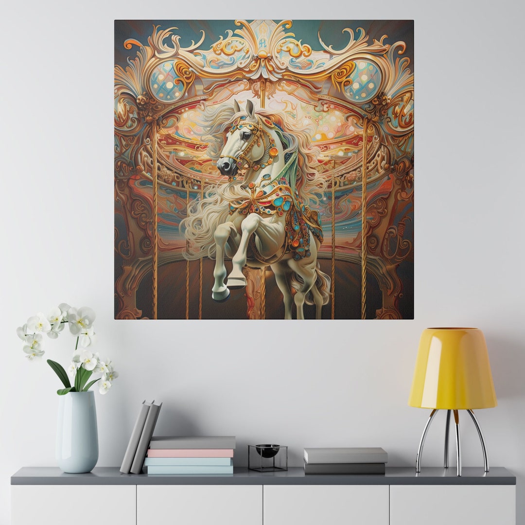 Carousel Horse Canvas Animal Decor Carnival Horse Canvas Carousel Horse