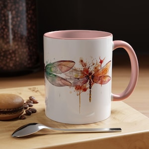 Beautiful Dragonfly Coffee Mug, 11 oz.  and 15 oz. Boho Dragonfly Coffee Cup Dragonfly Lovers Coffee Cup Dragonfly Lover Gifts