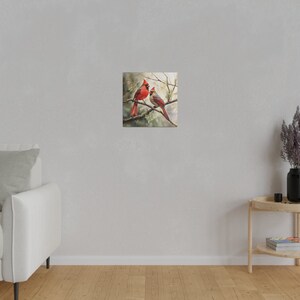 Watercolor Cardinal Canvas Wall Art Cardinal Wall Art Cardinal Office Art Canvas Cardinal Home Decor Wall Art Cardinal Office Decor afbeelding 9