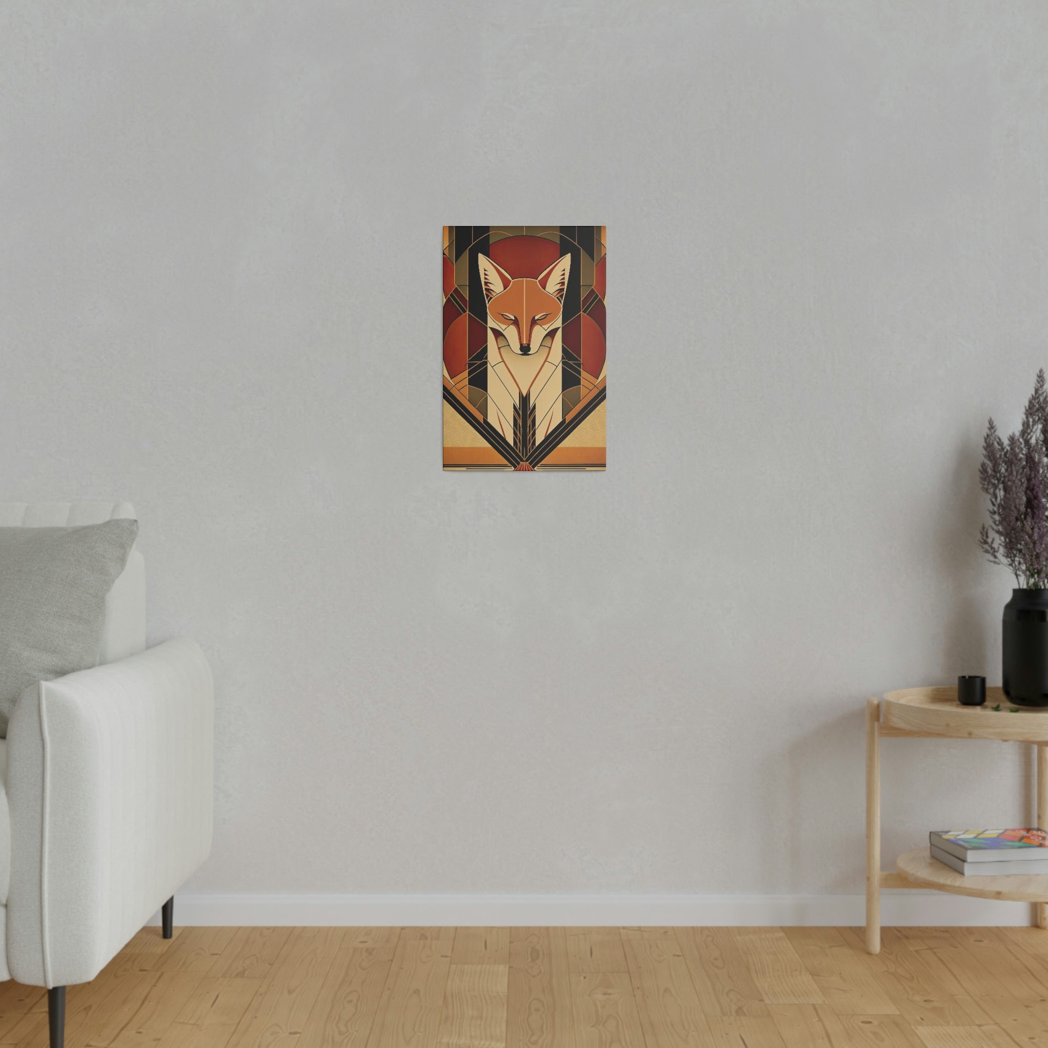 Art Deco Fox Canvas Fox Wall Art Matte Canvas Fox Decor Fox Gifts
