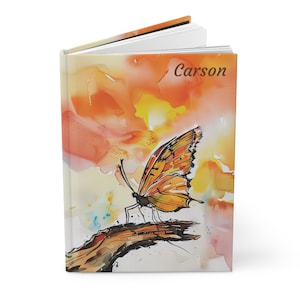 Personalized Watercolor Butterfly Journal Notebook Butterfly Lover Gifts Butterfly Gifts Personalized Butterfly Gift Custom Butterfly Gift
