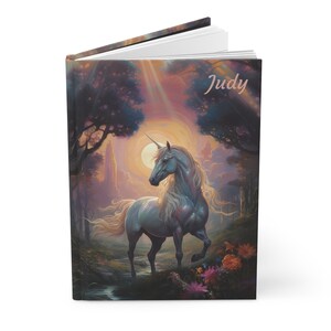 Personalized Unicorn Journal Notebook Diary, Lined Journal Pages Unicorn Notebook Unicorn Lover Gifts for Her Unicorn Gift for Girls