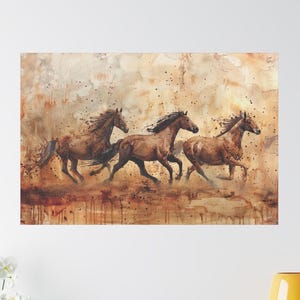Horse Canvas Art Print Wall Art  Vintage Looking Wall Art Home Decor Office Decor Horse Decor Horse Art Wall Decor Galloping Horse Print