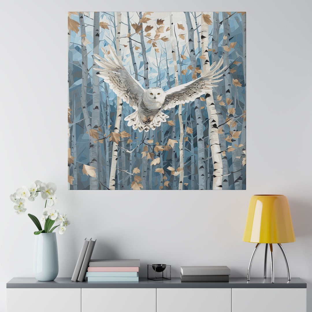 Snowy Owl Art Canvas Owl Wall Art Snowy Owl Print Owl Canvas Print Owl