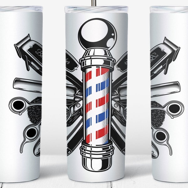 Barber Tumbler PNG, Barbershop, Barber, Never Underestimate The Power of a Barber, 20oz Tumbler Sublimation Design, Digital Download, PNG