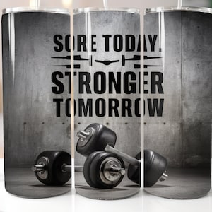 Workout Tumbler Wrap Sublimation Design: Fitness Motivation (Digital Download)