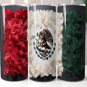 Gobelet drapeau mexicain pour gobelets 20 oz - Emballage pour gobelet, motif sublimation, droit peut être utilisé pour la sublimation et plus encore ! Drapeau Mexique