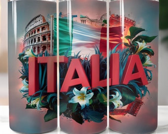 Italien Tumbler Sublimations Design: Italia 20 oz Skinny Wrap (Digitaler Download)