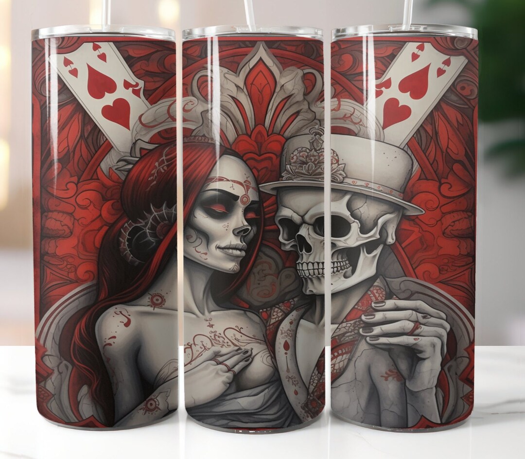 King & Queen Ace of Spades 20 Oz Skinny Tumbler Sublimation Etsy