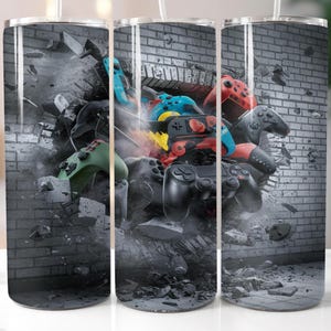 Gaming Controller Tumbler Wrap | Gift For Gamer | Console Gaming 20 Oz Skinny Tumbler Png Sublimation Design | Gaming Club
